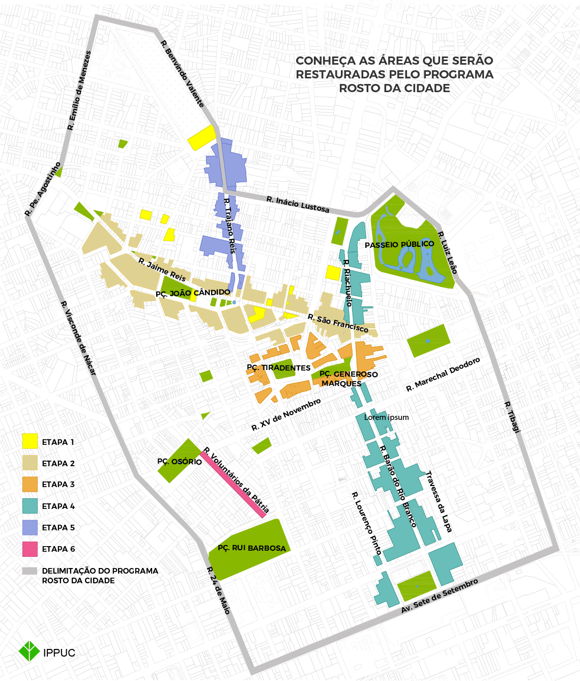 Mapa do projeto Rosto da Cidade